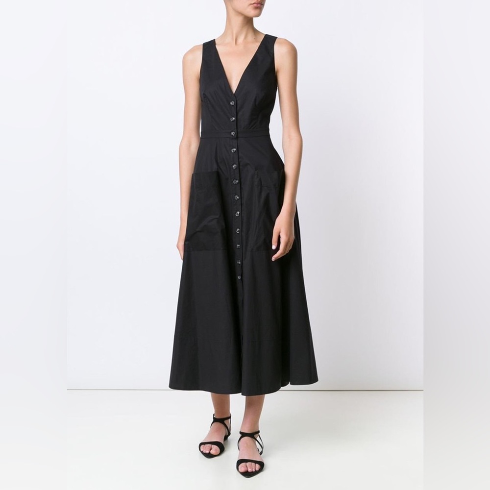 Saloni Zoe v neck cutout midi dress